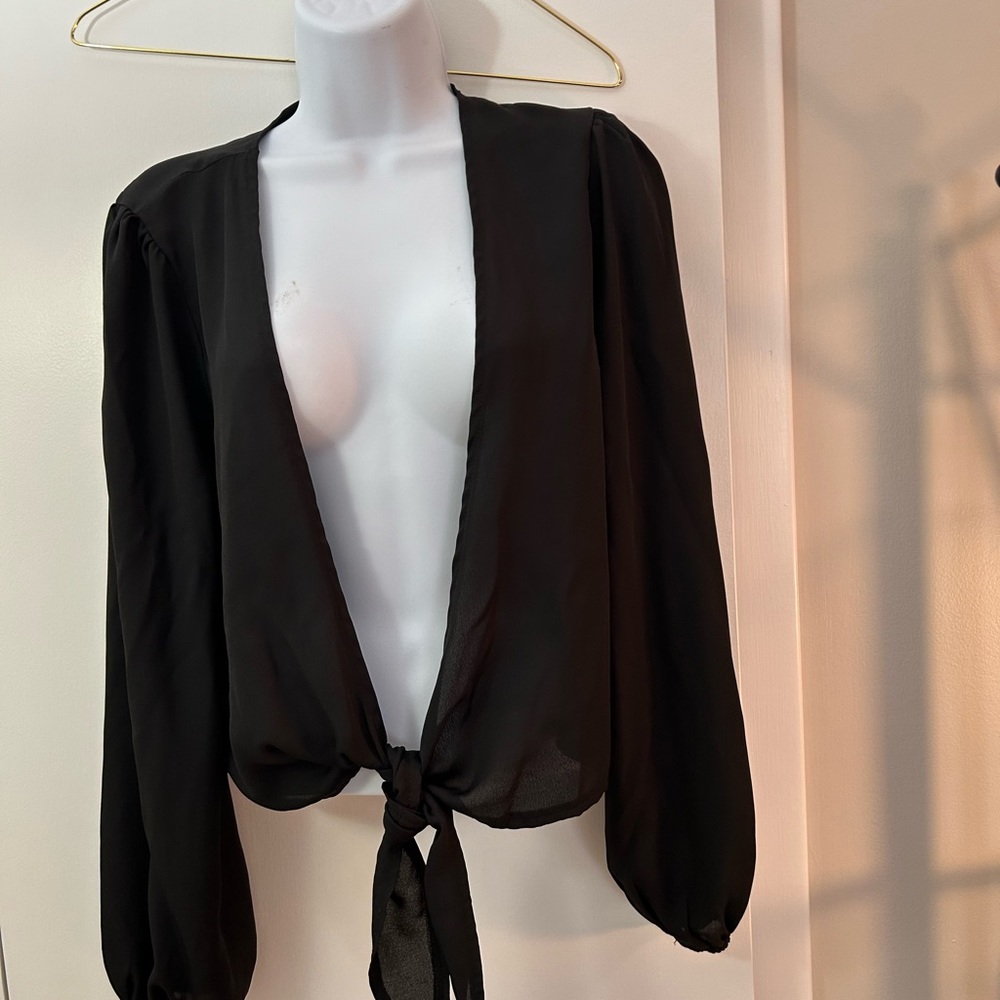 Nasty Gal Tie Front Blouse Jacket